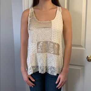 Anthropologie Tiny Embellished Tank Top, Size S